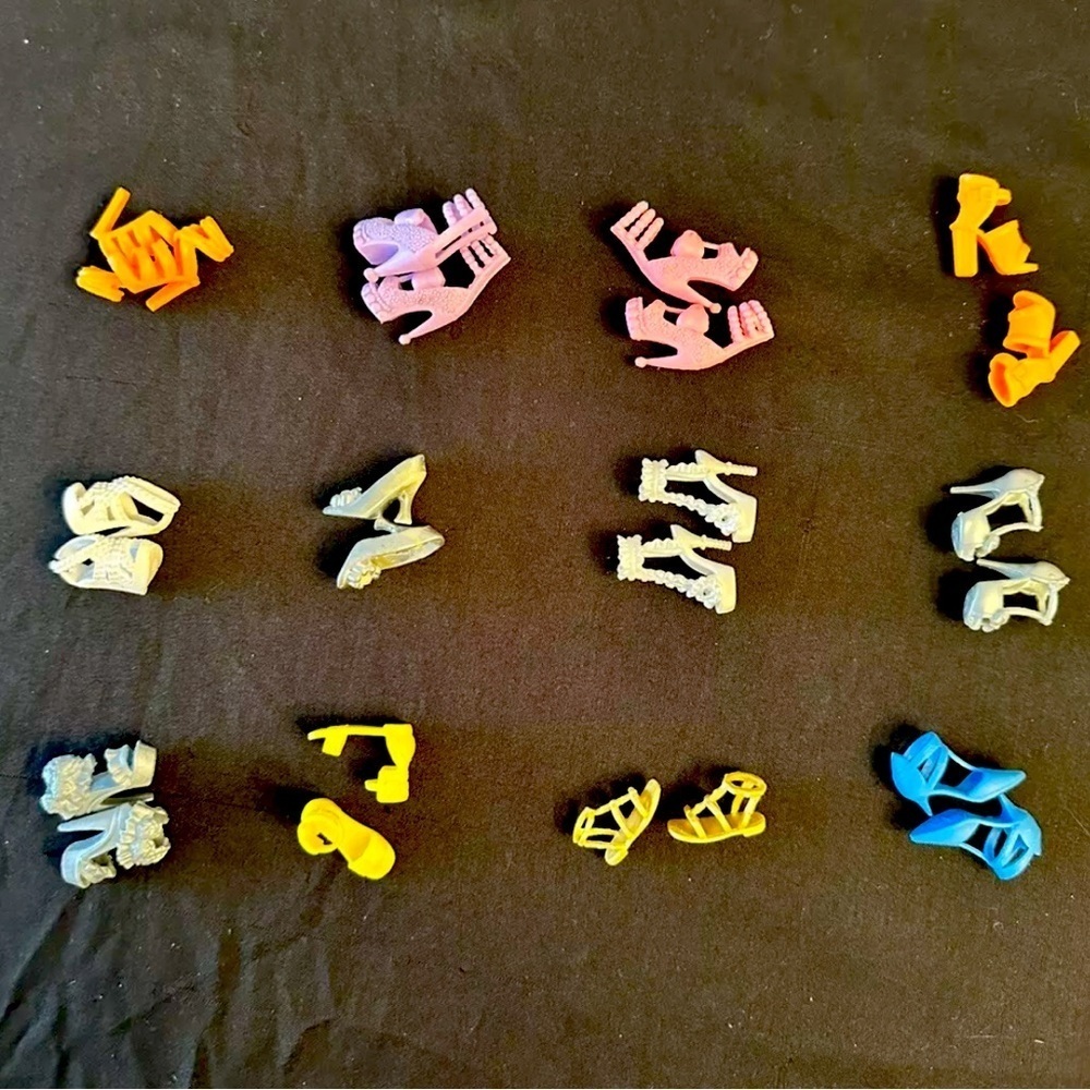 Lot Of 14 Barbie Shoes, Heels And Sandals